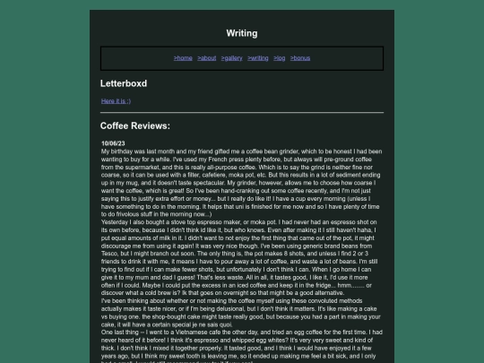 writing screenshot