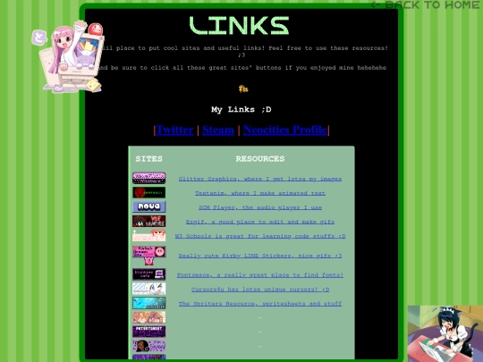 Links screenshot