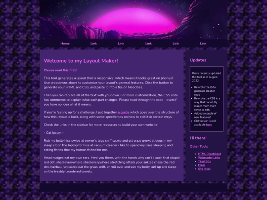 template-test screenshot