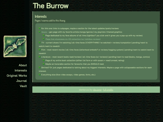 interests screenshot