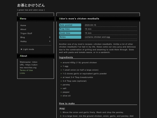 hobby/recipes/chicken-meatballs screenshot
