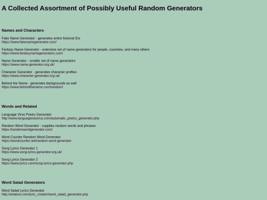 links/generators screenshot