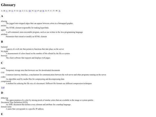 exam1/glossary screenshot