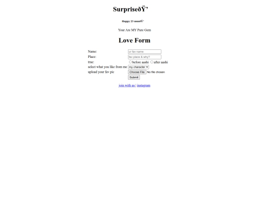 surpurise/register screenshot