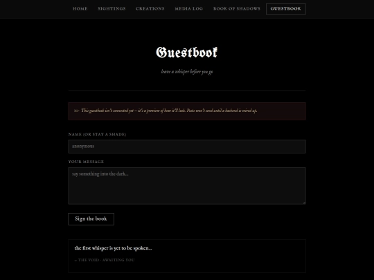 guestbook screenshot
