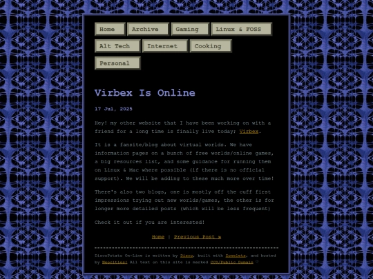 posts/2025-07-17-Virbex-Is-Online screenshot