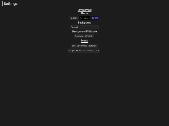 settings screenshot