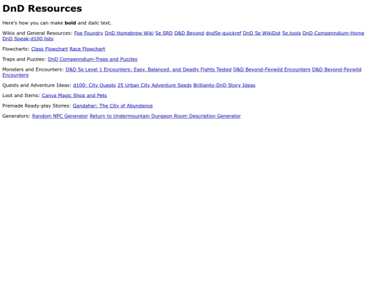 dnd-resources screenshot