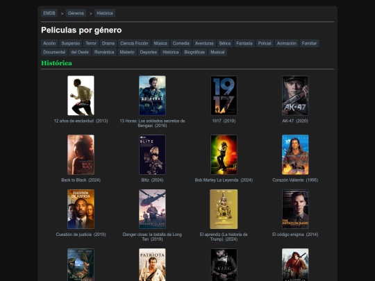 genres/history screenshot