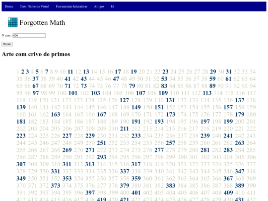 ArteMatematica/ArteCrivoErastotenes screenshot