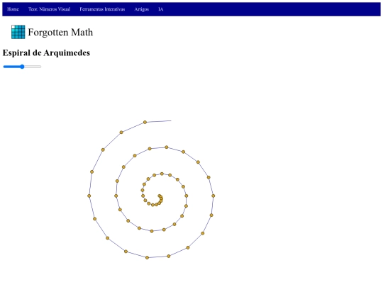 ArteMatematica/FerramentaEspiralArquimedes screenshot