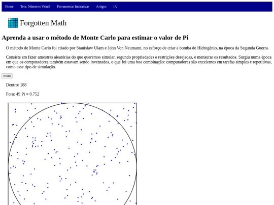 Artigos/ArtigoMonteCarloPi screenshot