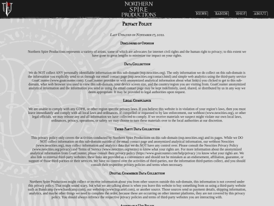 policies screenshot