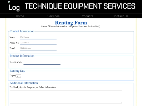 RentingForm screenshot