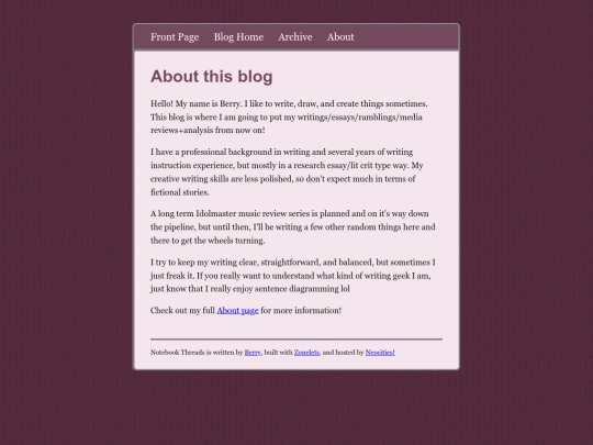 blog/about screenshot