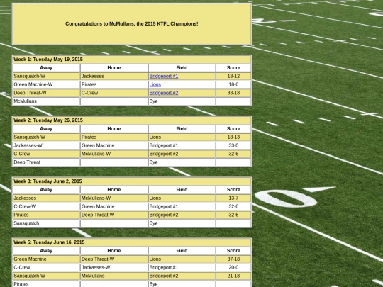schedule screenshot