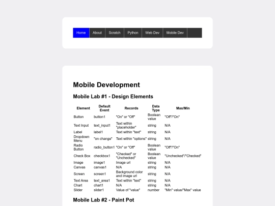mobiledev screenshot