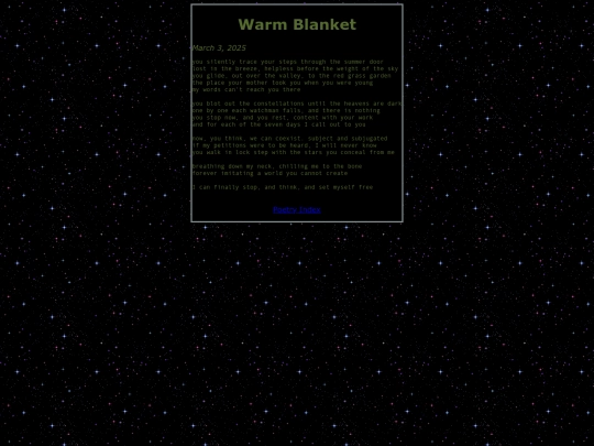 poetry/warm_blanket screenshot