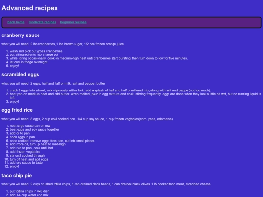 advanced-recipes screenshot