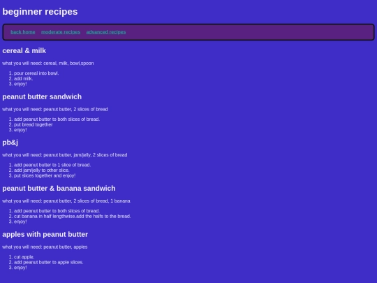 beginner-recipes screenshot