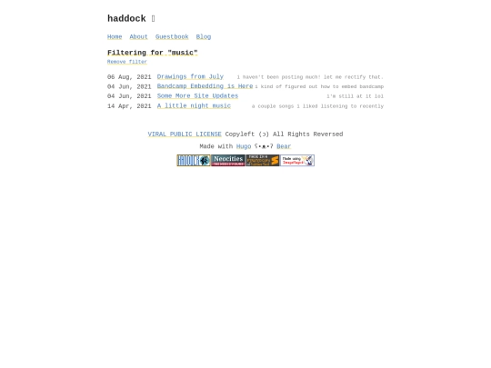 blog/music screenshot