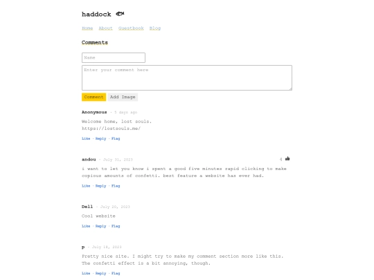 guestbook screenshot