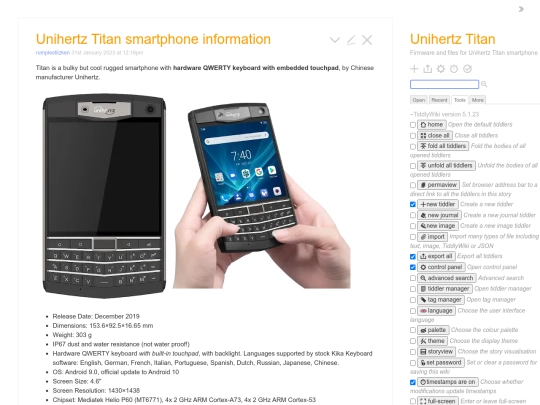 tiddlywiki screenshot