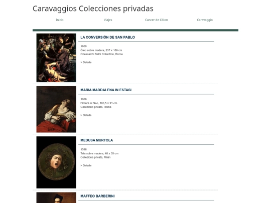Caravaggios colecciones privadas screenshot