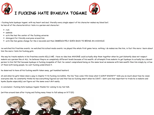 funny/togamihatemail screenshot