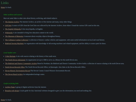 Links screenshot