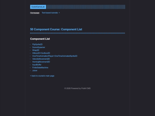 50-component-course-component-list screenshot