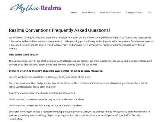 FAQ screenshot