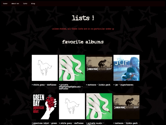 lists screenshot