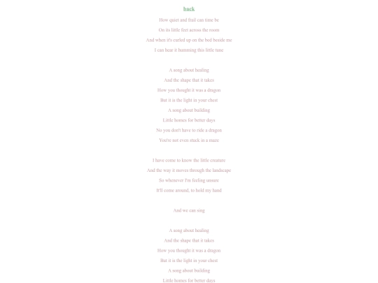 writing/songs/healing screenshot