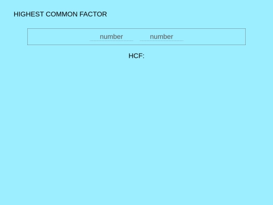factors/HCF screenshot