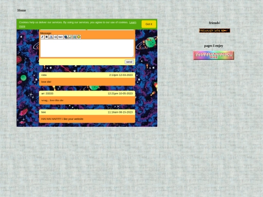 mossguestbook screenshot