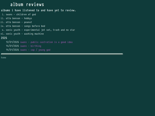 blog/album-reviews/reviews screenshot