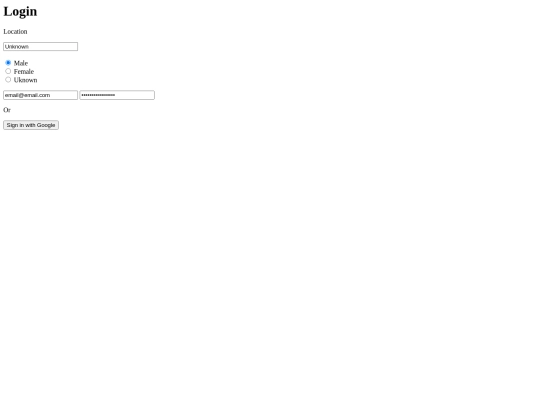 login screenshot