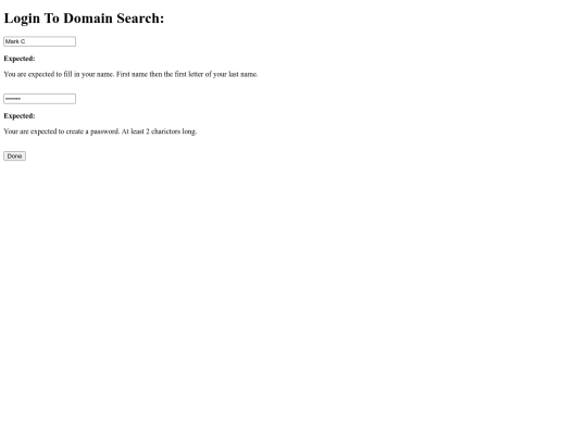 search-login screenshot