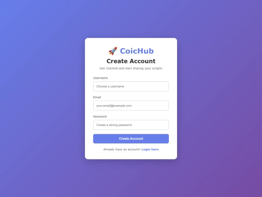 CoicHub/signup screenshot