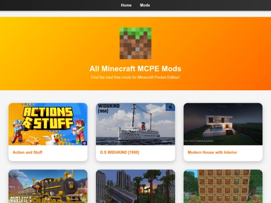MCPEMODS/modspage screenshot