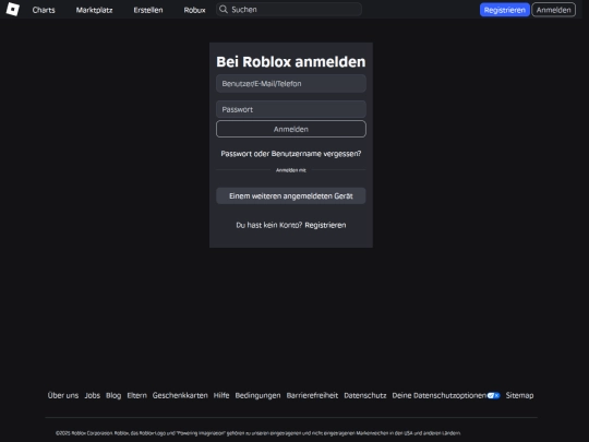 Roblox real/www.roblox.com/de/login screenshot