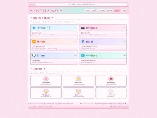 socials screenshot