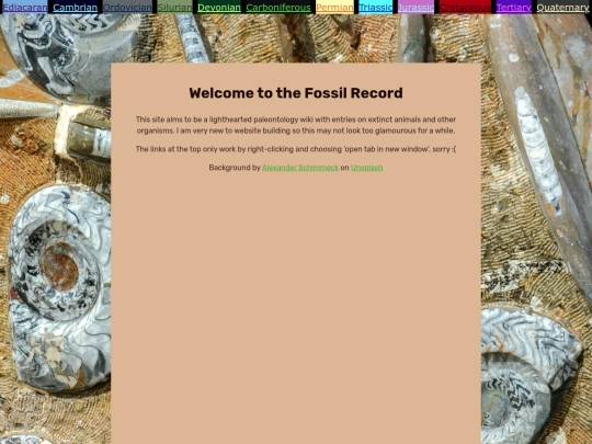 thefossilrecord screenshot