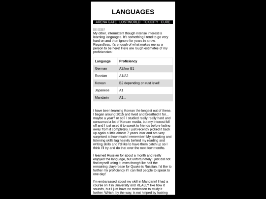 language screenshot