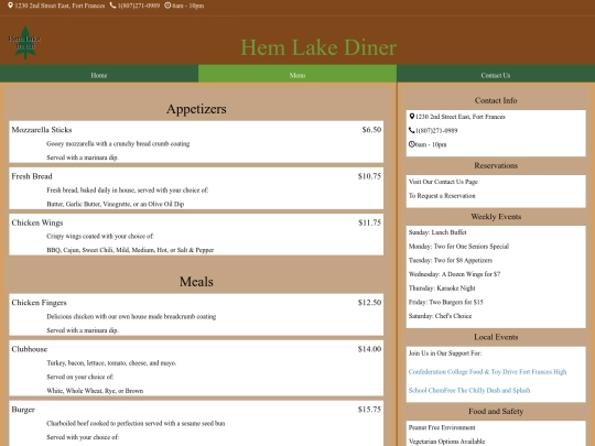 menu screenshot