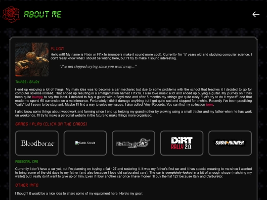 aboutme screenshot