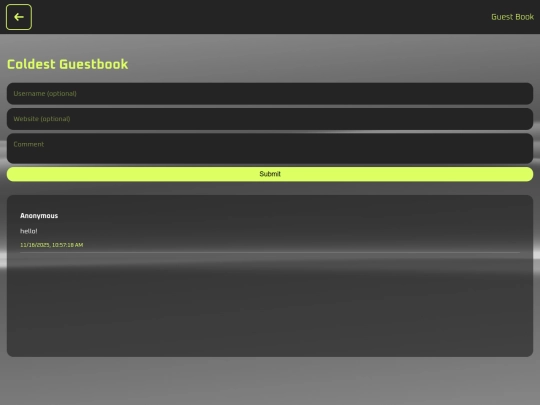 guesbook screenshot