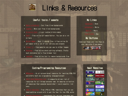 links screenshot