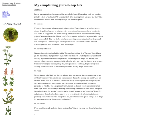 posts/2022-06-23-My-complaining-journal-top-hits screenshot